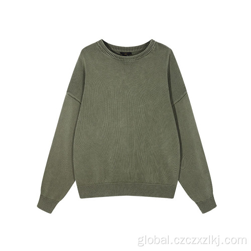 Cashmere Sweater Oversize thick washed retro men's sweater Factory